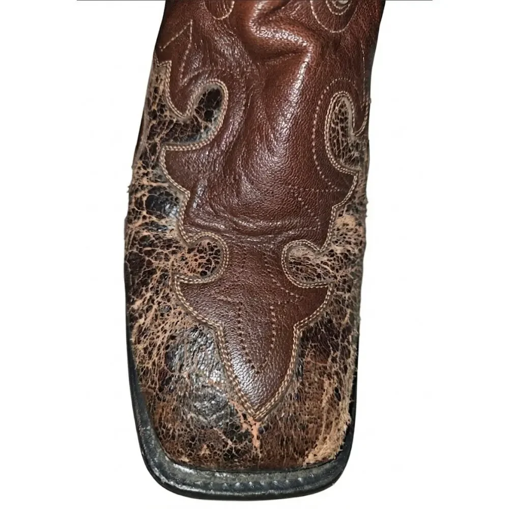 JB Dillon Cowboy Boot Men 11D Brown Goat Leather Western Mexico Snip Toe